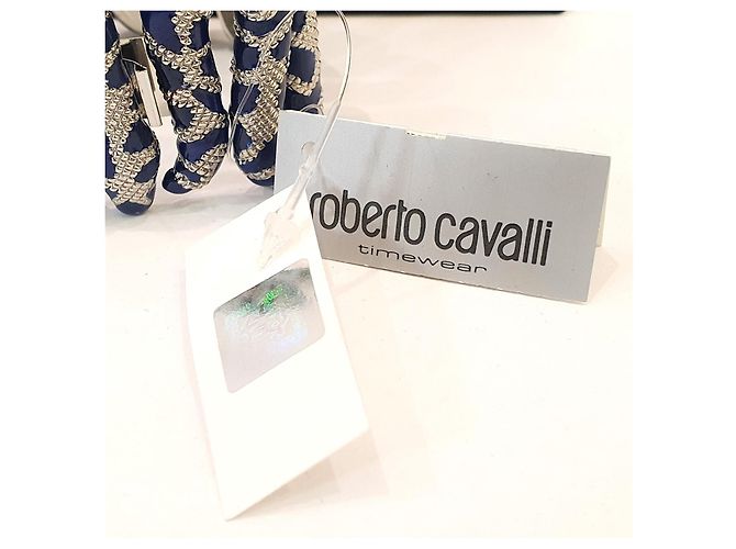 Roberto Cavalli Schlangen-Uhr Silber Blau - Ansicht 9