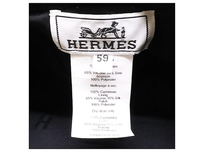 Hermès Basco in cashmere Hermes Saint-Honoré Nero - vista 7