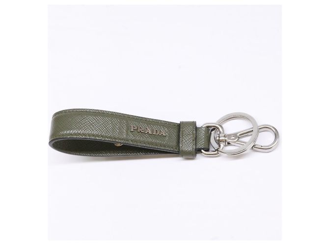 Prada Saffiano Leather Keyring Green - view 6