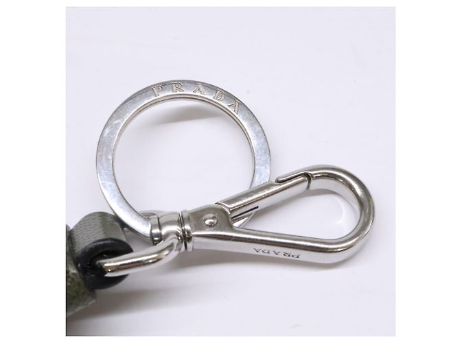 Prada Saffiano Leather Keyring Green - view 9