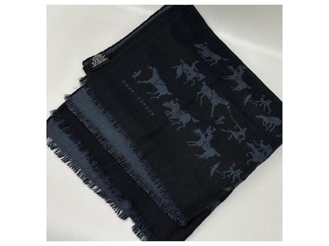 Hermès Stola Hermes in cashmere e seta Navy Blu navy - vista 11