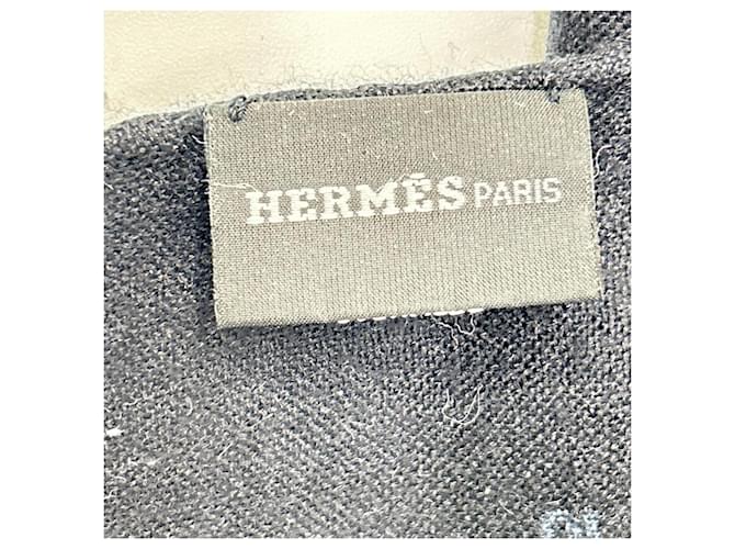 Hermès Stola Hermes in cashmere e seta Navy Blu navy - vista 3