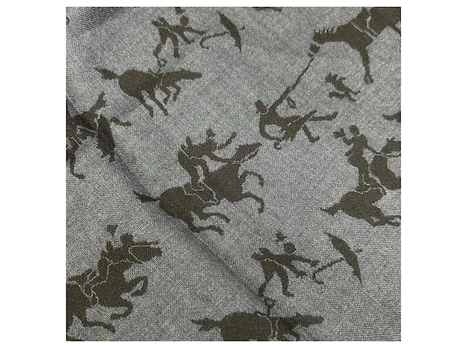 Hermès Stola Hermes in cashmere e seta Navy Blu navy - vista 9