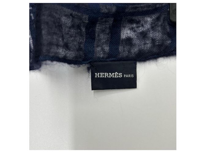 Hermès Hermes Navy Kaschmir x Seide Karostola Marineblau - Ansicht 4