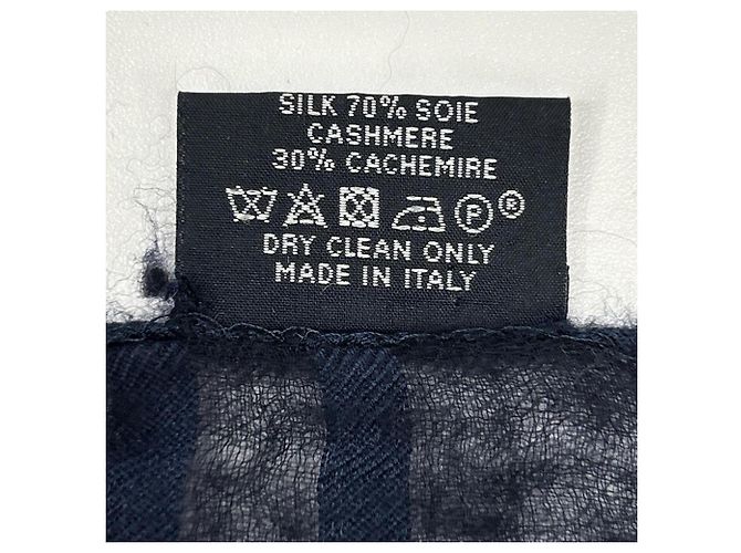 Hermès Hermes Navy Kaschmir x Seide Karostola Marineblau - Ansicht 5