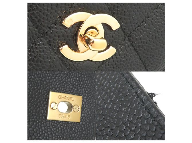 Borsa Chanel in pelle di vitello martellata nera Nero - vista 10