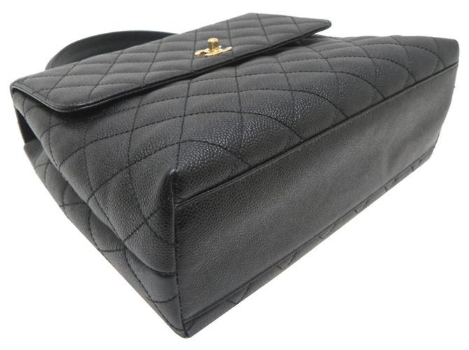 Borsa Chanel in pelle di vitello martellata nera Nero - vista 3