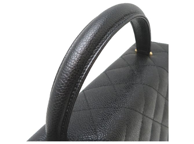 Borsa Chanel in pelle di vitello martellata nera Nero - vista 5