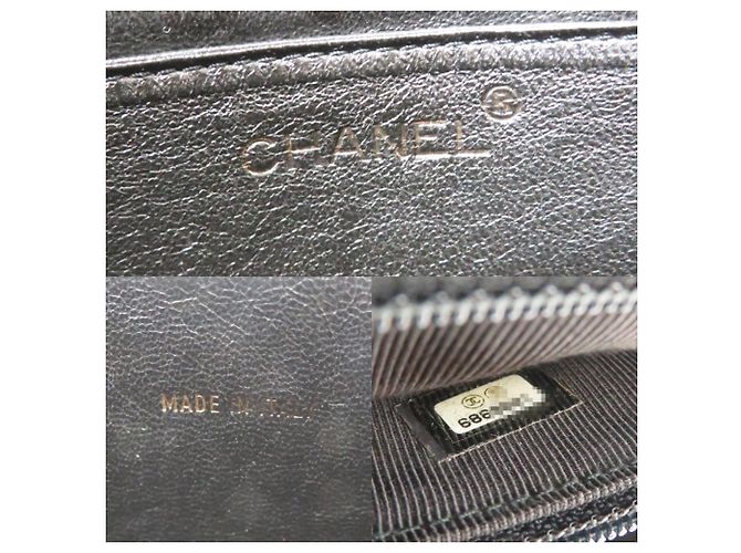 Borsa Chanel in pelle di vitello martellata nera Nero - vista 7
