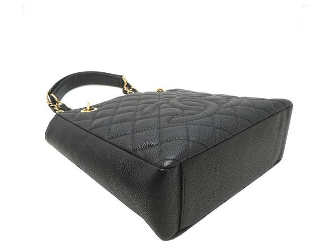 Borsa Tote Chanel in pelle di vitello grana nera Nero - vista 3