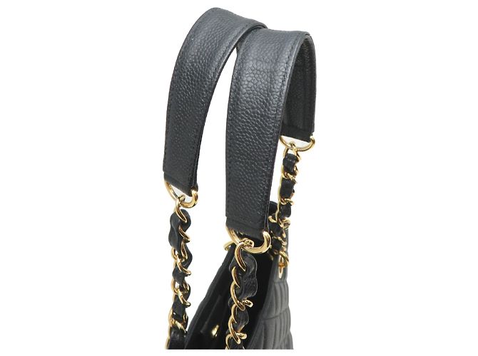 Borsa Tote Chanel in pelle di vitello grana nera Nero - vista 5