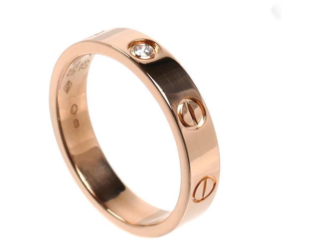 Anillo Mini Love Cartier en oro rosa 18K y diamantes - vista 2