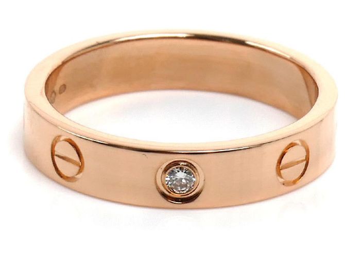 Anillo Mini Love Cartier en oro rosa 18K y diamantes - vista 3