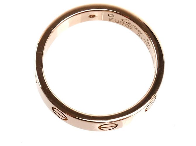 Anillo Mini Love Cartier en oro rosa 18K y diamantes - vista 4
