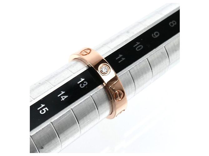 Anillo Mini Love Cartier en oro rosa 18K y diamantes - vista 6
