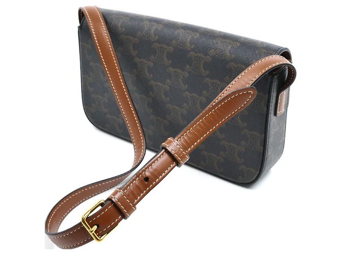 Céline Celine Triomphe Claude Schultertasche Braun - Ansicht 2