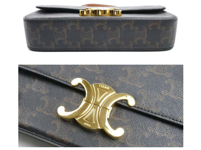Céline Celine Triomphe Claude Schultertasche Braun - Ansicht 3