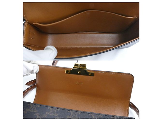 Céline Celine Triomphe Claude Schultertasche Braun - Ansicht 4