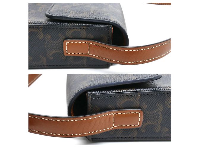 Céline Celine Triomphe Claude Schultertasche Braun - Ansicht 7