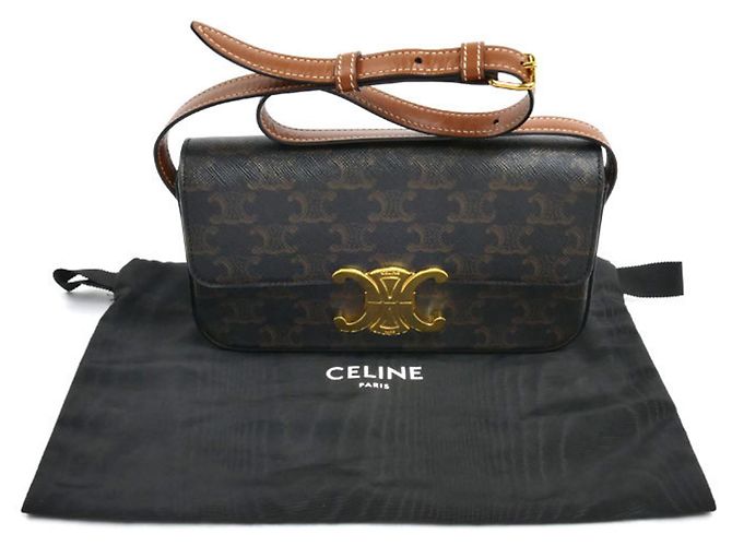 Céline Celine Triomphe Claude Schultertasche Braun - Ansicht 9