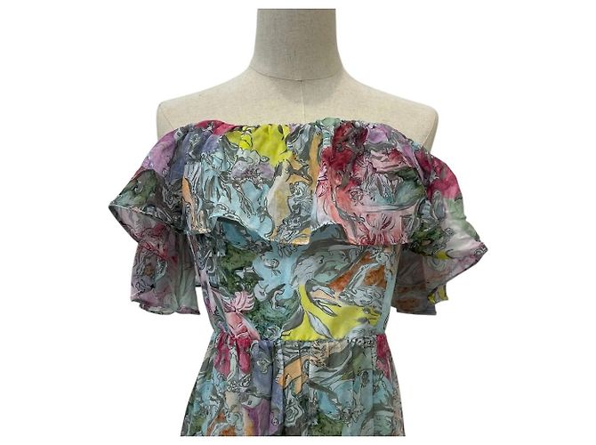 Autre Marque abito a spalle scoperte in misto seta alice+olivia Multicolore - vista 4