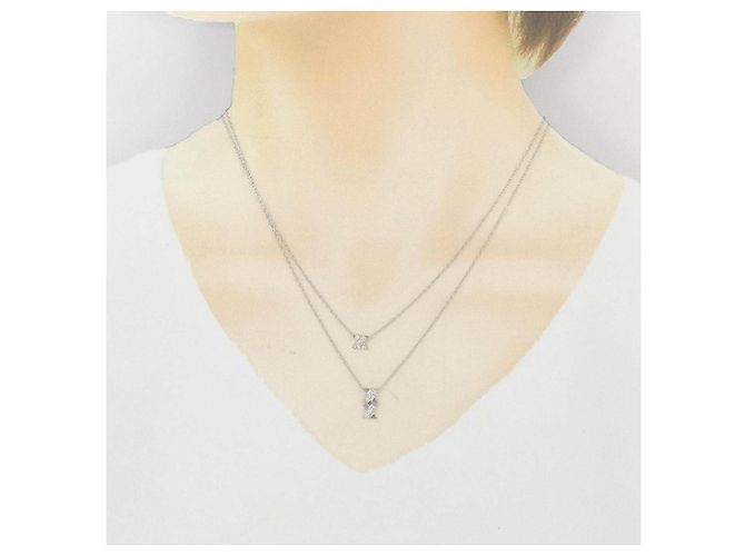 Autre Marque Pt850 Diamantenhalskette Silber - Ansicht 6