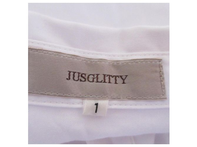 Autre Marque JUSGLITTY Langarmbluse mit Perlmuttknöpfen Weiß - Ansicht 7