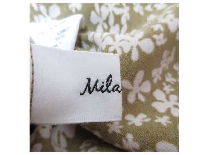 Autre Marque Mila Owen Kleid mit Blumenprint Grün Olivgrün - Ansicht 6
