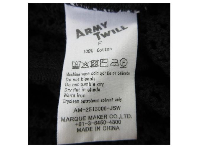 Autre Marque Camisa de malla de algodón ARMY TWILL Negro - vista 5