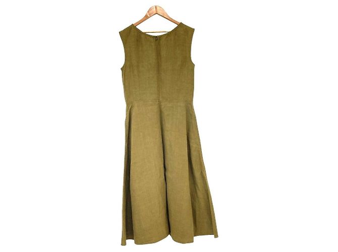 Autre Marque Ärmelloses Leinenkleid SOFIE D'HOORE Grün Khaki - Ansicht 2