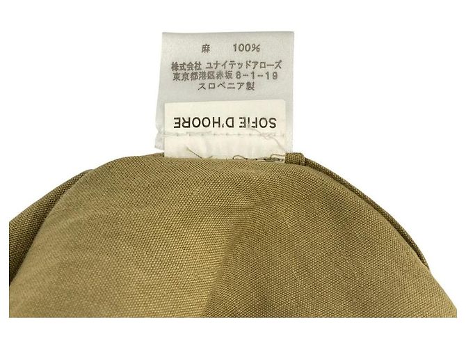 Autre Marque Ärmelloses Leinenkleid SOFIE D'HOORE Grün Khaki - Ansicht 5