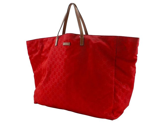 Borsa Boston Gucci Guccissima in Nylon Borsa a Mano in Nylon Rosso - vista 2