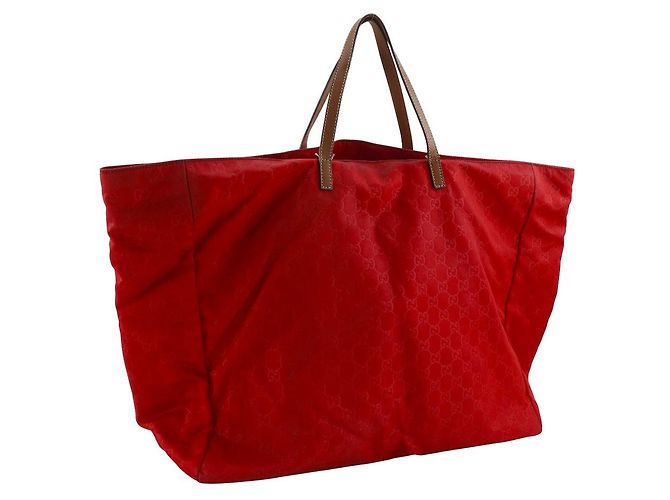 Borsa Boston Gucci Guccissima in Nylon Borsa a Mano in Nylon Rosso - vista 3