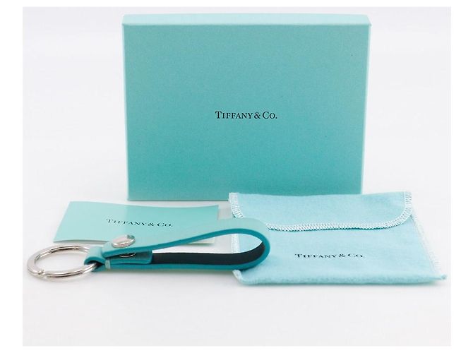 Tiffany & Co Portachiavi in metallo e pelle Tiffany Blu - vista 11