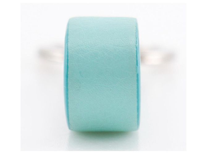 Tiffany & Co Portachiavi in metallo e pelle Tiffany Blu - vista 4