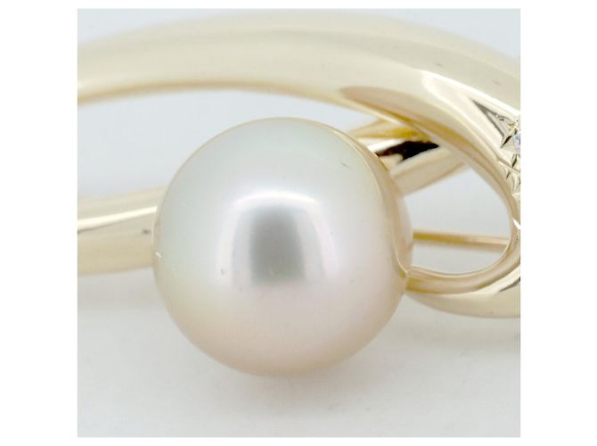 Spilla Tasaki Perla Diamante Au750 D'oro - vista 3