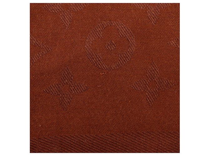 Stola in seta e lana Monogram Louis Vuitton Marrone - vista 11