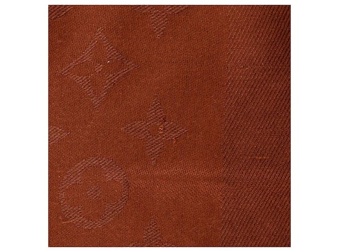 Stola in seta e lana Monogram Louis Vuitton Marrone - vista 12