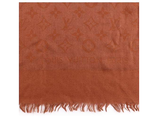 Stola in seta e lana Monogram Louis Vuitton Marrone - vista 15