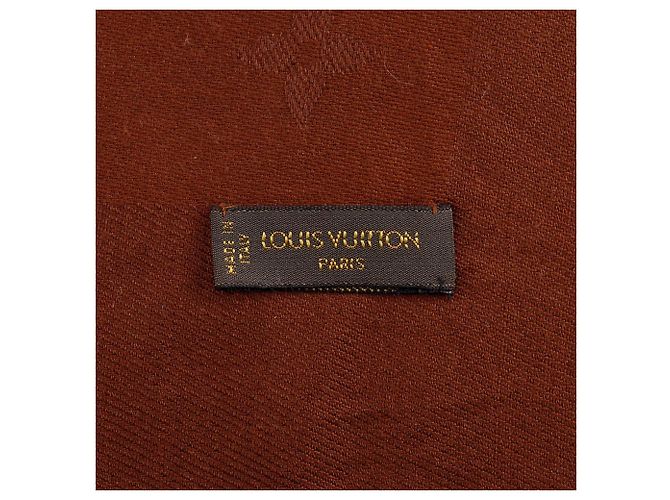 Stola in seta e lana Monogram Louis Vuitton Marrone - vista 17