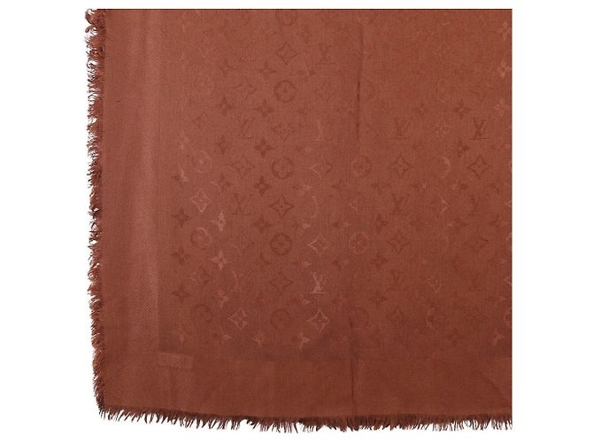 Stola in seta e lana Monogram Louis Vuitton Marrone - vista 2