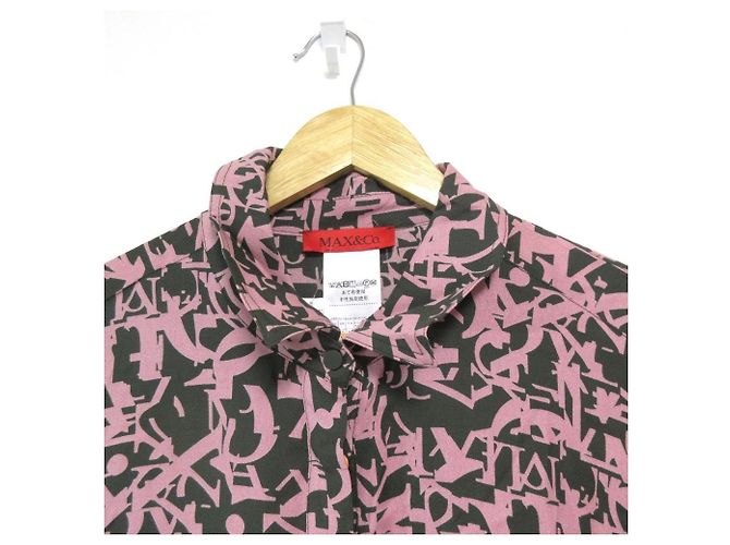 Autre Marque MAX&Co. Abito camicia lungo a maniche lunghe GLENDA Rosa Verde Cachi - vista 4
