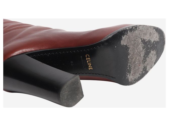 Céline Botas altas de cuero marrón - size UK 7 Castaño - vista 4