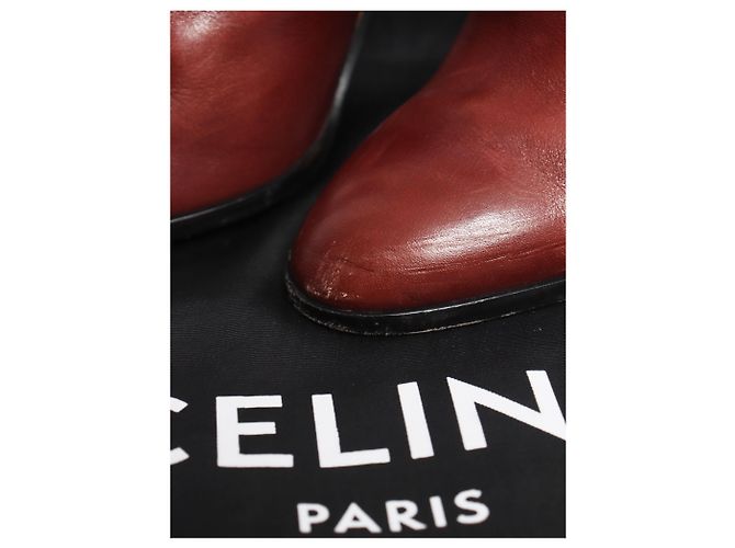 Céline Botas altas de cuero marrón - size UK 7 Castaño - vista 6