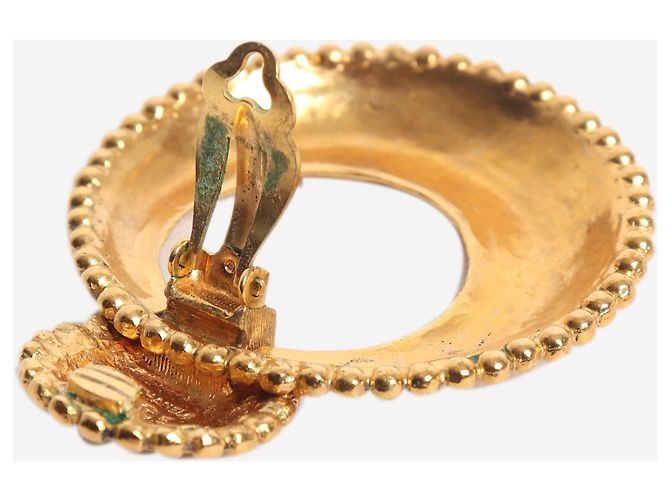 Chanel Goldene Vintage-Clip-Ohrringe - Ansicht 3