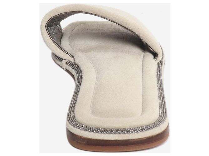 Brunello Cucinelli Sandali in camoscio neutri - size EU 37 - vista 3
