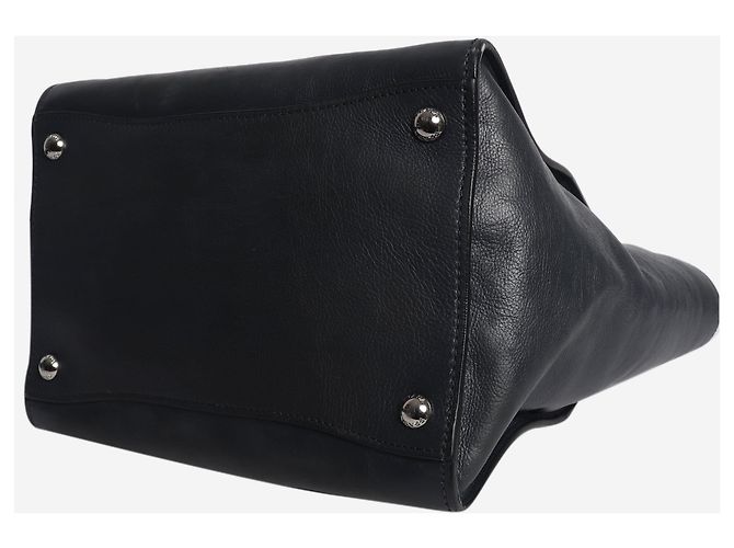 Prada Borsa a doppia tasca in vitello glacé Navy Blu navy - vista 4