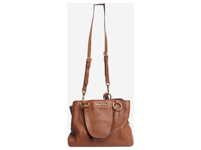 Miu Miu Borsa 2way in pelle marrone - vista 2