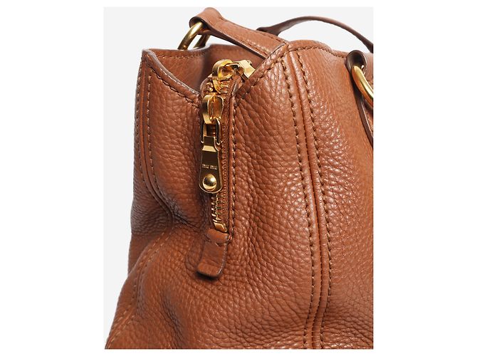 Miu Miu Borsa 2way in pelle marrone - vista 6