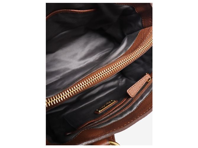 Miu Miu Borsa 2way in pelle marrone - vista 8